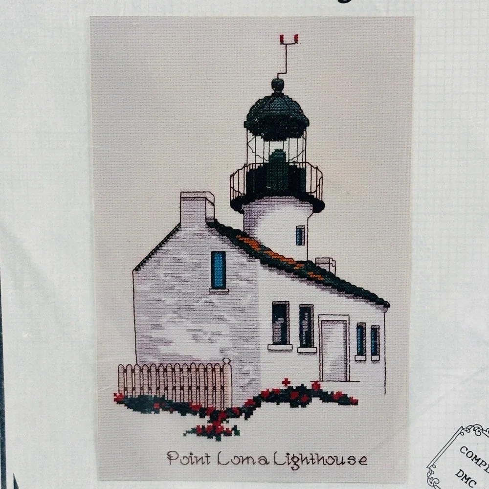 ArtVentures Point Loma Lighthouse Cross Stitch Kit California Landmarks 1984